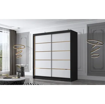 Šatní skříň Šatní skříň BALI IV 180 cm - černá/bílá