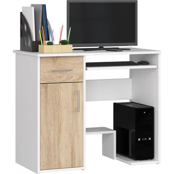 Dětská skříň Počítačový stůl JAY bílá/dub sonoma