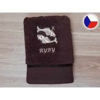 Osuška Luxusní osuška se znamením RYBY 450g tmavě hnědá/hnědá