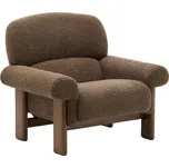Hnědé bouclé křeslo Kave Home Nema