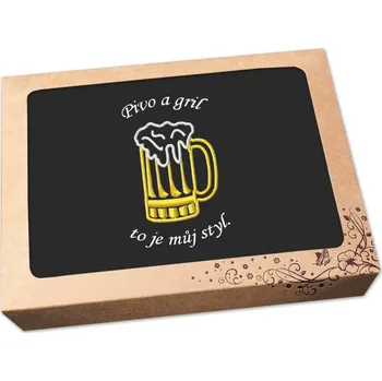 Kuchyňská zástěra Pánská zástěra v dárkovém balení černá 72x100 Pivo a gril, to je můj styl