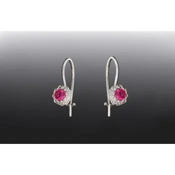 Náušnice Prosperk Stříbrné náušnice tmavě růžový zirkon S0380