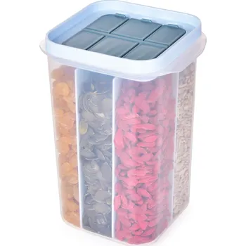 Dóza na potraviny HERMETIC FRESH 6v1 | dóza na potraviny se 6 přihrádkami a sypátky ve víčku | 1200 ml Dedra