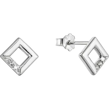 Náušnice EVOLUTION GROUP CZ Stříbrné náušnice kosočtverečky se zirkony - 11526.1