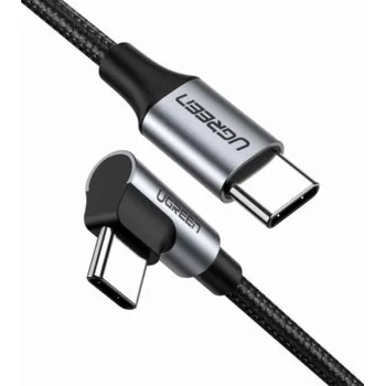 Datový kabel UGREEN USB-C to Angled USB2.0-C Round Cable 1m Gray Black