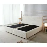 DELIFE Čalouněná postel Dream-Well plyšový manšestr béžová 200x200 cm