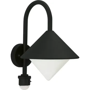 Lampička Albert Leuchten Venkovní nástěnné svítidlo Jolanda, černé, detektor pohybu - Montáž na stěnu Ø 10 cm černá 1 x 75 W - Doprava zdarma