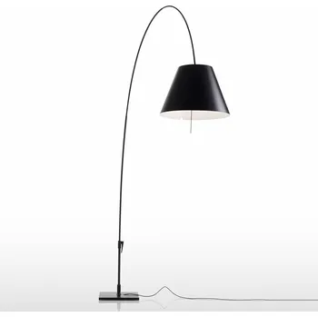 Lampička Luceplan Lady Costanza oblouková lampa, černá, stmívatelné - Stínidlo na lampu – Ø 50 cm, výška 35 cm; podstavec – délka 36 cm, šířka 36 cm 1 x 105 W - Doprava zdarma