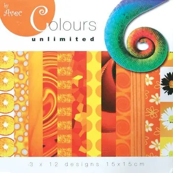 Sada papírů dekorativní oranž 15x15cm