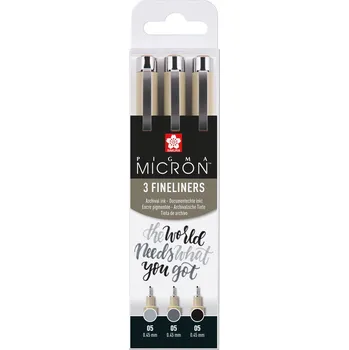 Technická pera Pigma Micron tématická sada Černá a Šedá