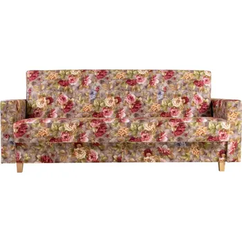 Pohovka Pohovka Oskar II s bočnicemi, šedá (vzor květy 2109)