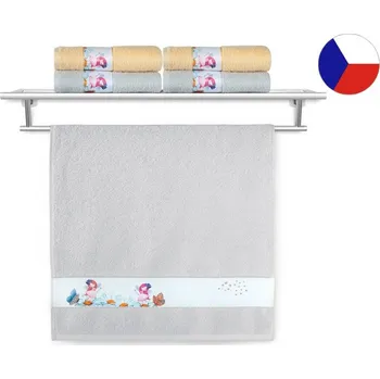 Ručník Dětský ručník 50x100 NORA TISK 450g Víly světle šedý