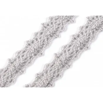 Krajka / vsadka paličkovaná šíře 12 mm šedobéžová 27m
