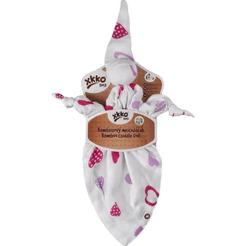 Hračka pro nejmenší Bambusový muchláček XKKO BMB - Lilac Hearts