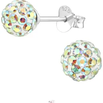 Náušnice Prosperk Náušnice stříbrné s kuličkou White aurora S2595