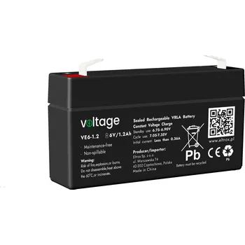 Trakční baterie Akumulator AGM Voltage 6V 1.2Ah VE6-1.2