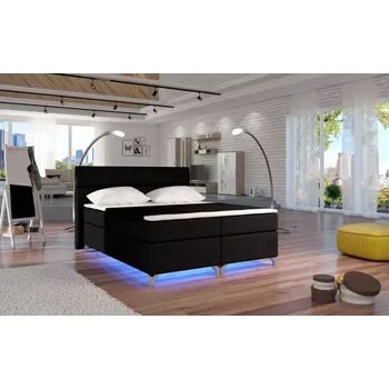 Postel Postel Boxspring Amadeus 200x180, černá (látka - bao 05)