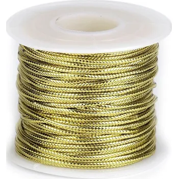 Šňůrka s lurexem Ø2 mm kulatá zlatá 1ks