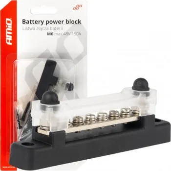 Auto elektroinstalace AMiO Rozvodný blok M6 12V - 48V 150A AMIO-03809