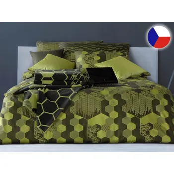 Povlečení Damaškové povlečení EXCELLENT 2x 70x90, 220x200 STAR Matrix jarní zelená
