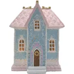 Modro-růžový svítící domek s led světýlky - 12*9*15 cm