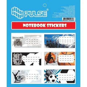 Samolepící etiketa PULSE PULSE, 220260, samolepicí štítky na sešity, pro chlapce, 30 ks