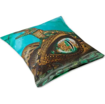 Dekorativní polštářek Saténový dekorační polštářek 40x40 GEON Africké léto Krokodýl