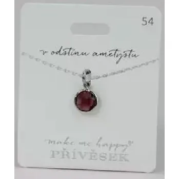 Náramek Přívěsek MAKE ME HAPPY číslo 54 V odstínu ametystu - Happy Spirit