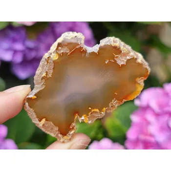 Přírodní kámen Achát plátek hnědý Brazílie 19g