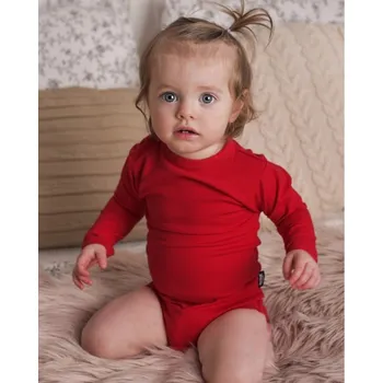 Dětské body s dlouhým rukávem, červené 86