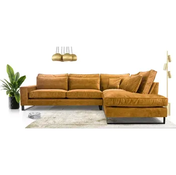 Sedací souprava Sedací souprava TORRE BLACK, pravá, zlatá (torre 09)