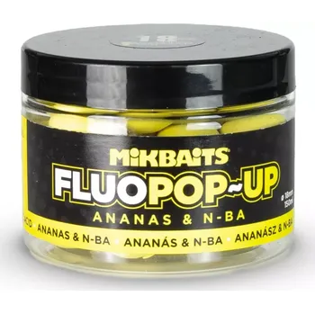 Boilies MIKBAITS Plovoucí fluo boilie 150ml - Ananas N-BA 18mm