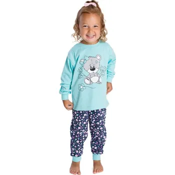 Dívčí pyžamo Dívčí pyžamo Betty Mode modré vel. 104-122 s medvídkem