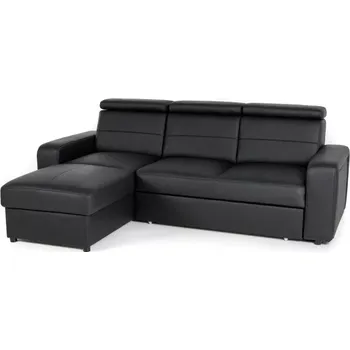 Sedací souprava Kožená rohová sedací souprava LUCIO, černá, levá