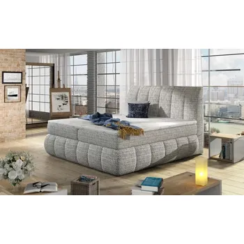 Postel Postel Boxspring Vincenzia 200x180, šedá (pytlovina - bvi 01)