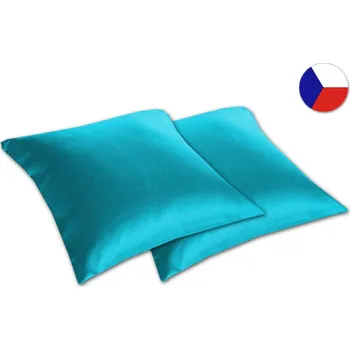 Dekorativní polštářek Saténový dekorační polštářek 40x40 STAR Cyberspace azurově modrý