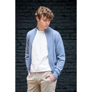 Pánský svetr Pánský bavlněný svetr Barva: Modrá, Velikost: 54, Střih: REGULAR FIT