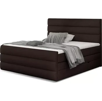 Postel Kontinentální boxspring postel Carmen, hnědá 160x200cm (sawana 26/ Cand 15)