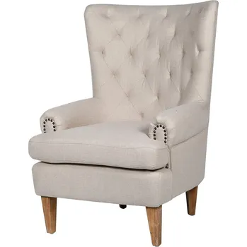 Křeslo Stylové přírodní křeslo Velro 106cm béžová