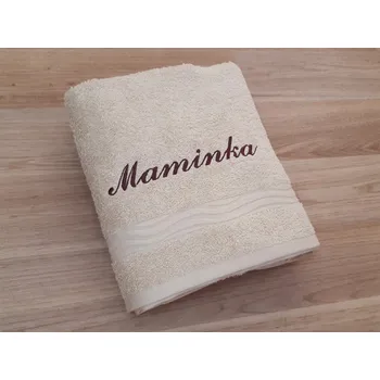 Osuška s výšivkou MAMINKA 70x140 béžová