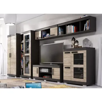 Obývací stěna Obývací stěna Kombi P1, šedá/dub sonoma