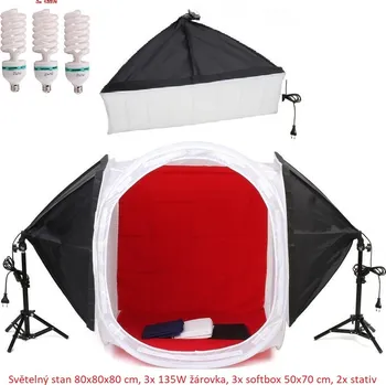 Sestava studiového vybavení Fotostan - set 3x 135W pro produktovou fotografii