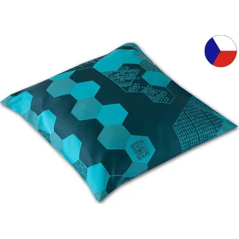 Povlak na dekorativní polštářek Damaškový povlak na polštář 40x40 EXCELLENT STAR Matrix azurově modrý