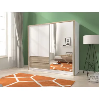 Šatní skříň ArtPS Šatní skříň RHEA 200 | bílá/dub sonoma