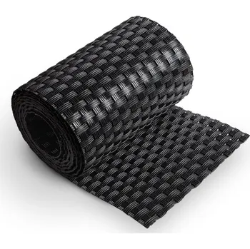 Příslušenství pro plot Černý plastový ratanový stínicí pás "umělý ratan" - délka 255 cm, výška 19 cm (81111389) FLOMAT