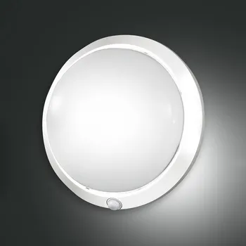 Lampička Fabas Luce Venkovní nástěnné svítidlo Armilla, bílé, detektor pohybu, Ø 30 cm bílá 1 x 60 W - Doprava zdarma