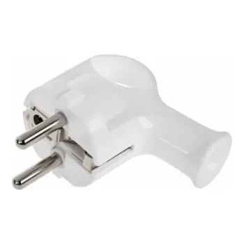 Elektrická zásuvka Úhlová zástrčka s EAR a uzemnění unischuko bílá WT-40