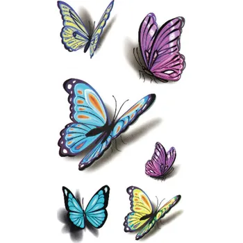 Odstranitelné tetování Nalepovací tetování barevní motýlci na menší kartě