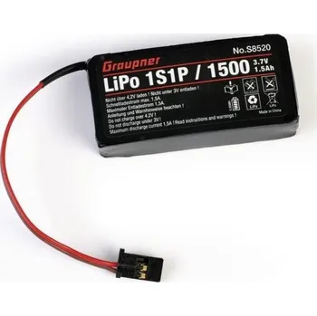 RC model letadla Graupner/SJ Vysílačové LiPo 1S/1500 3,7V pro MZ-12 serii - expresní doprava