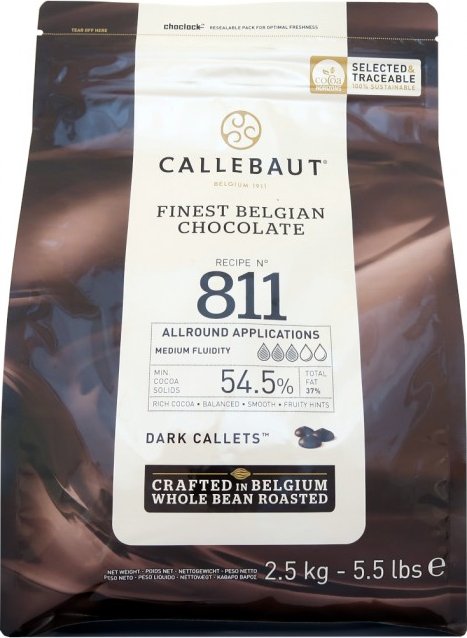 Callebaut Čokoláda Callebaut hořká 811NV 54,5% kakao, 2,5 kg